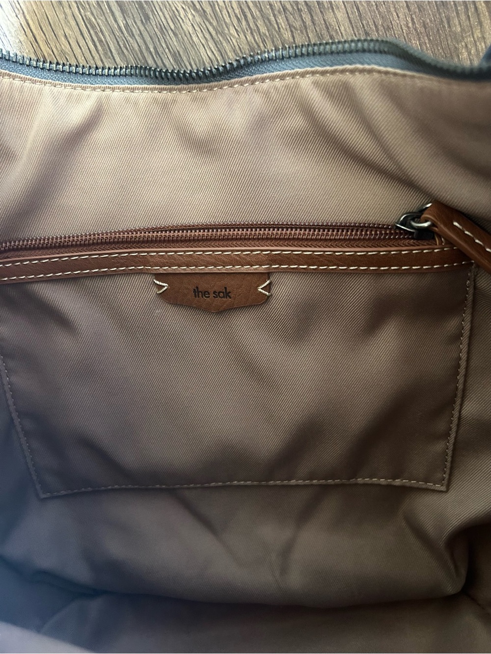 BNNT: The Sak “Sequoia” Blue/Grey All-Leather Hobo Bag with Charm Accent - Picture 10 of 14